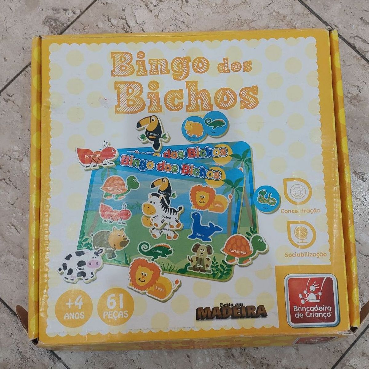 Jogo Infantil Educativo Bingo Dos Bichos - Feito em Madeira - 61 Peças  BRINCADEIRA DE CRIANÇA J.A BRINKS - Diversão Garantida!