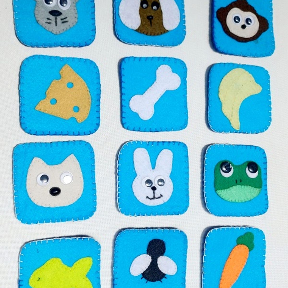Jogo Memória Feltro Comidas e Animais ...