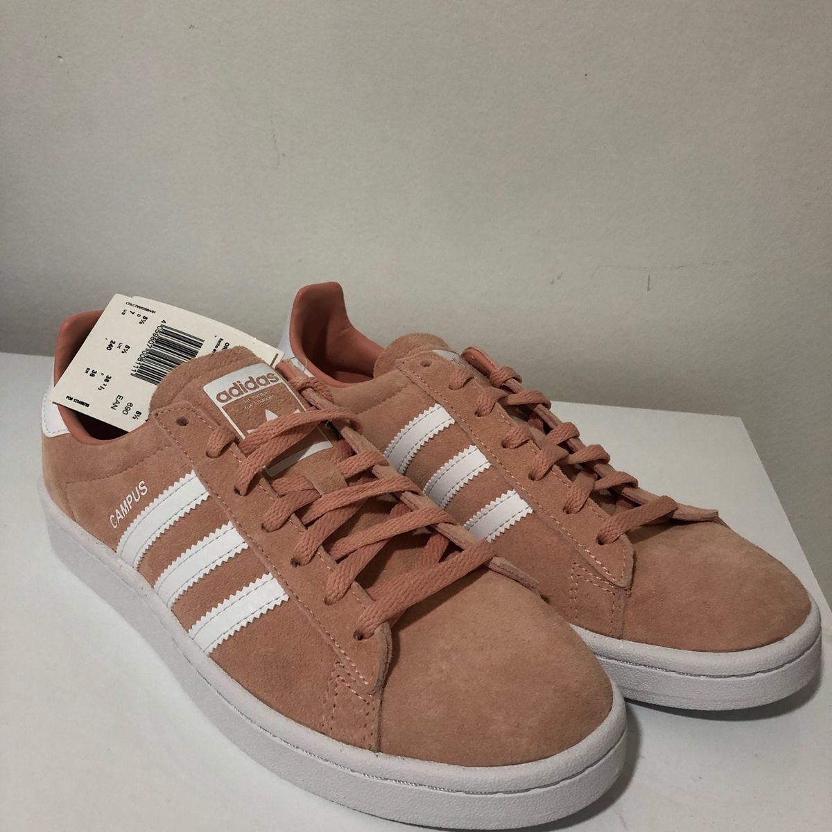 tenis adidas camurça rosa