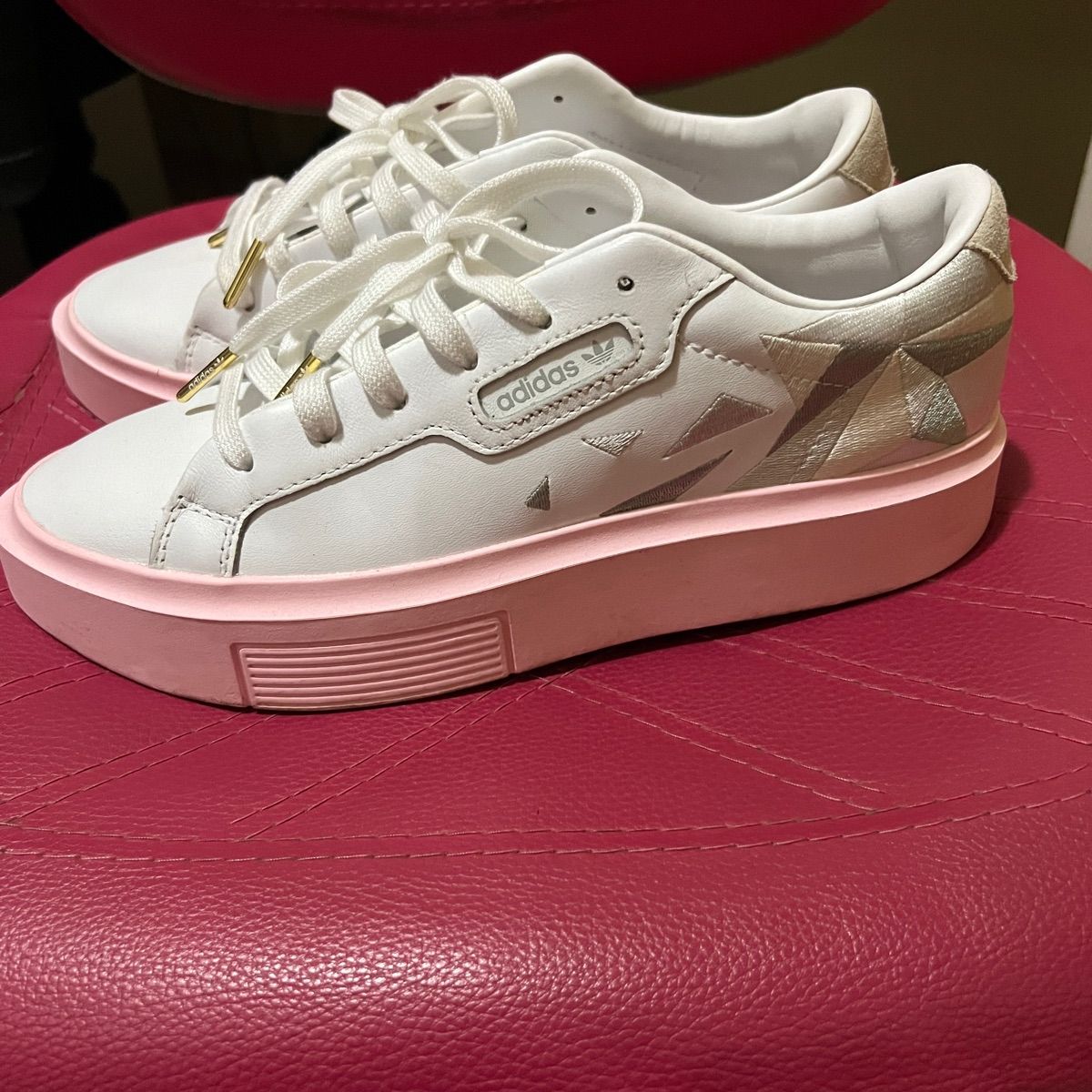 Tênis Adidas Super Sleek Branco/Rosa, Tênis Feminino Adidas Usado 88398293