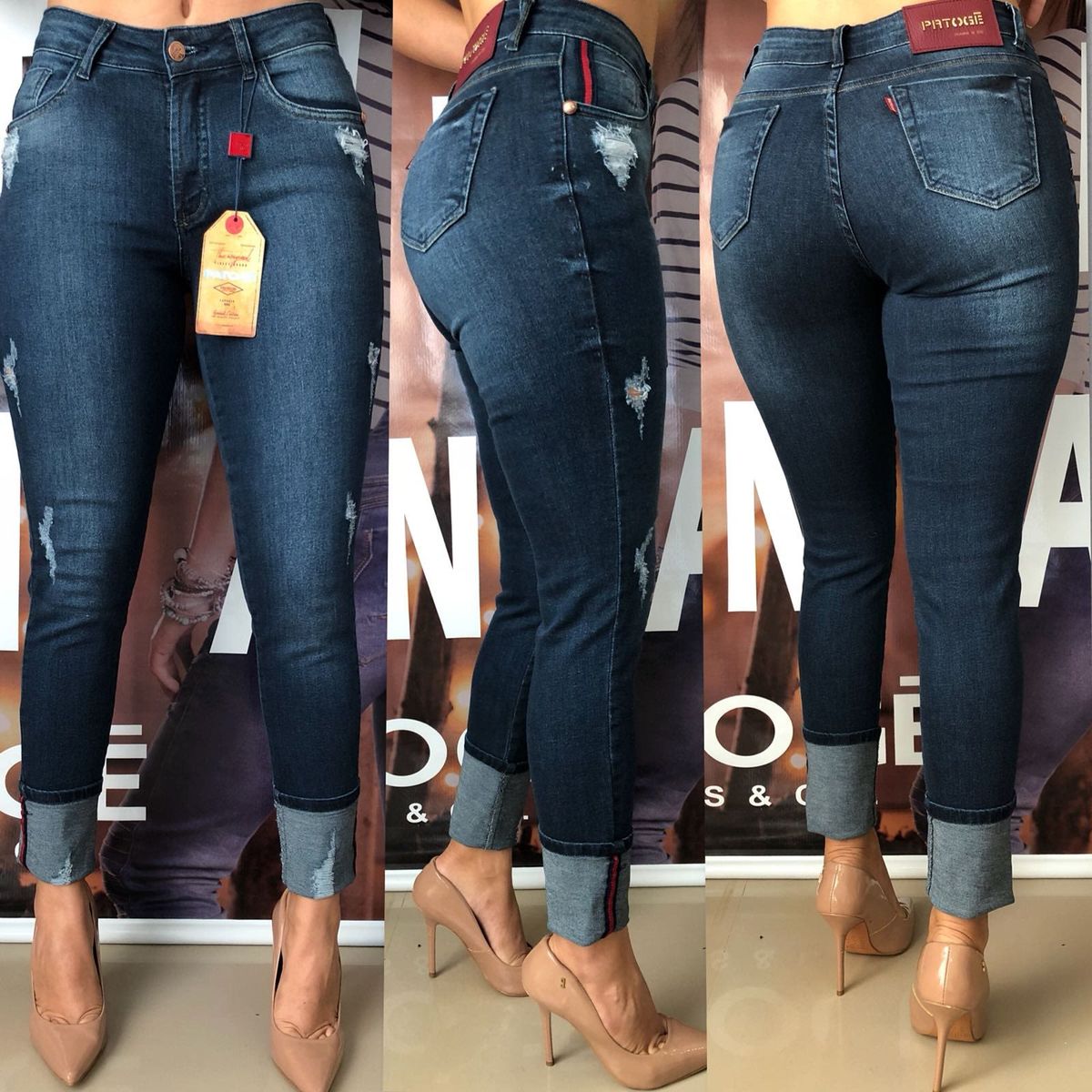 calça jeans patoge feminina