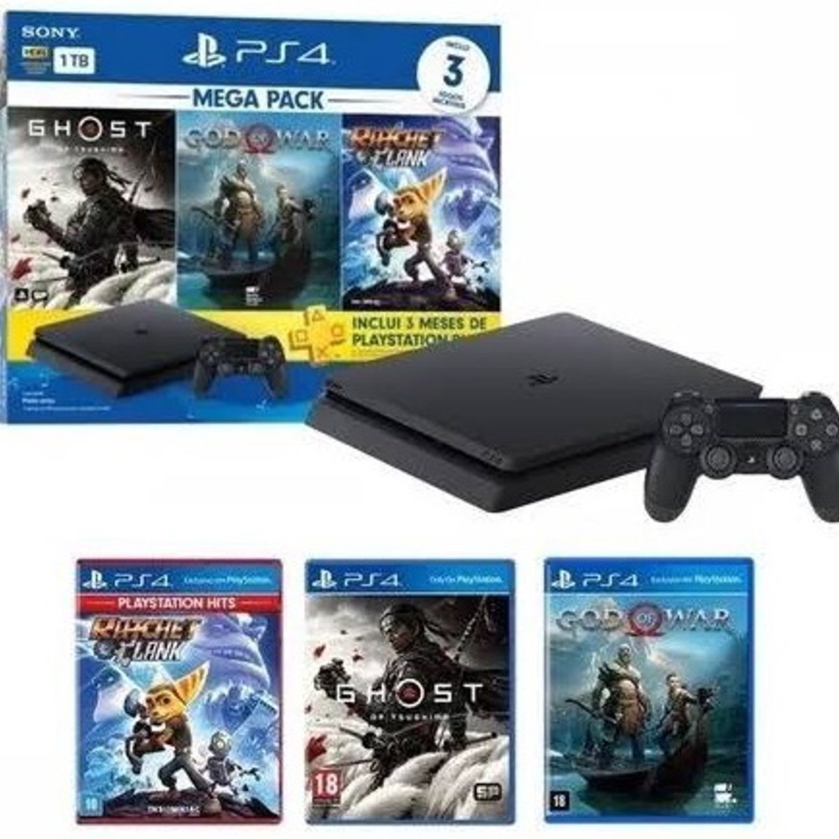 Ps4. a Caixa Zerado com 1 Controle + Jogos | Console de Videogame Sony  Nunca Usado 75026280 | enjoei
