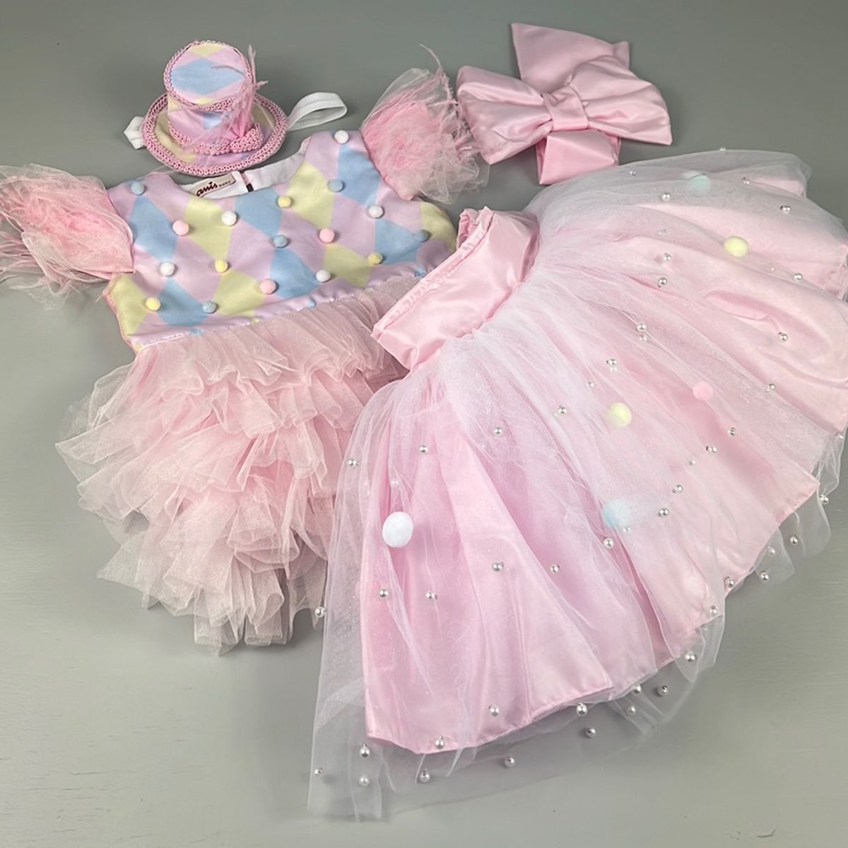 Vestido Festa Circo Rosa em com Chapéu e Laço Luxo Infantil Menina  Item Infantil Usado 78826578 enjoei