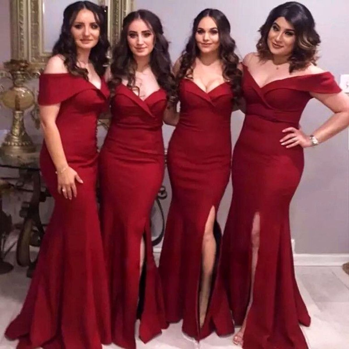 vestido marsala fenda