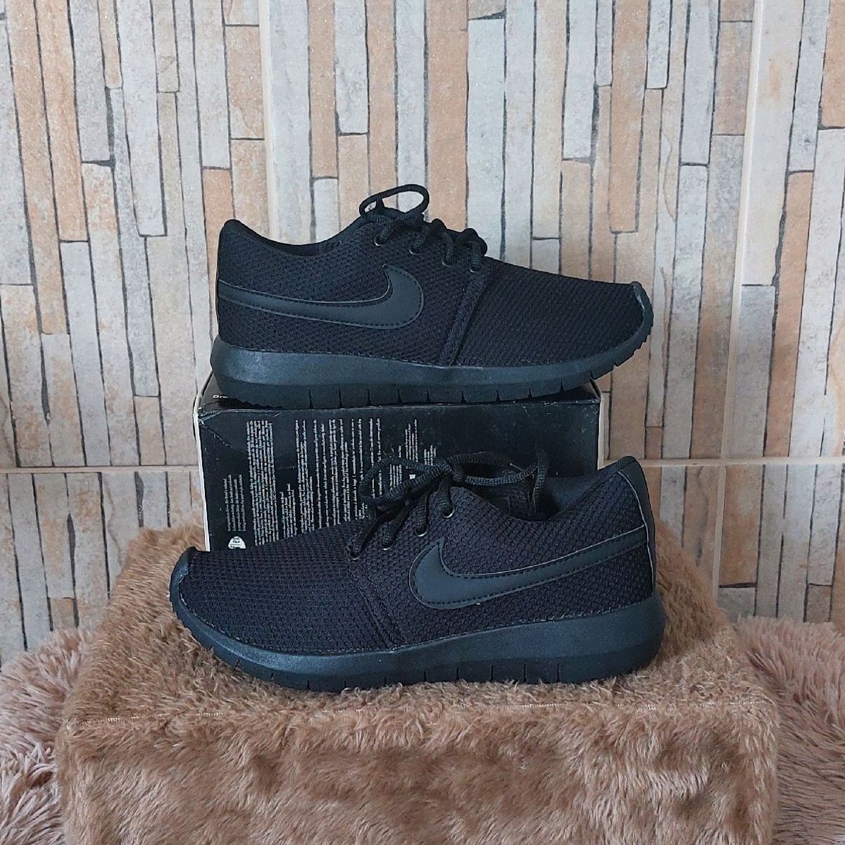 Nike roshe cheap run full black