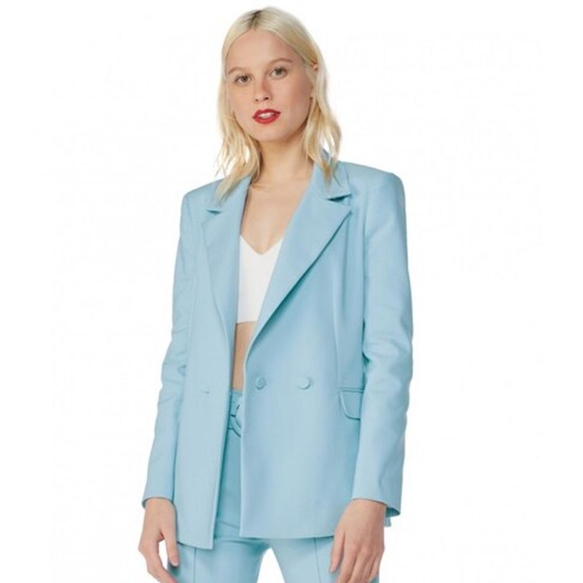 Blazer Azul Claro Terno Feminino Amaro Nunca Usado Enjoei