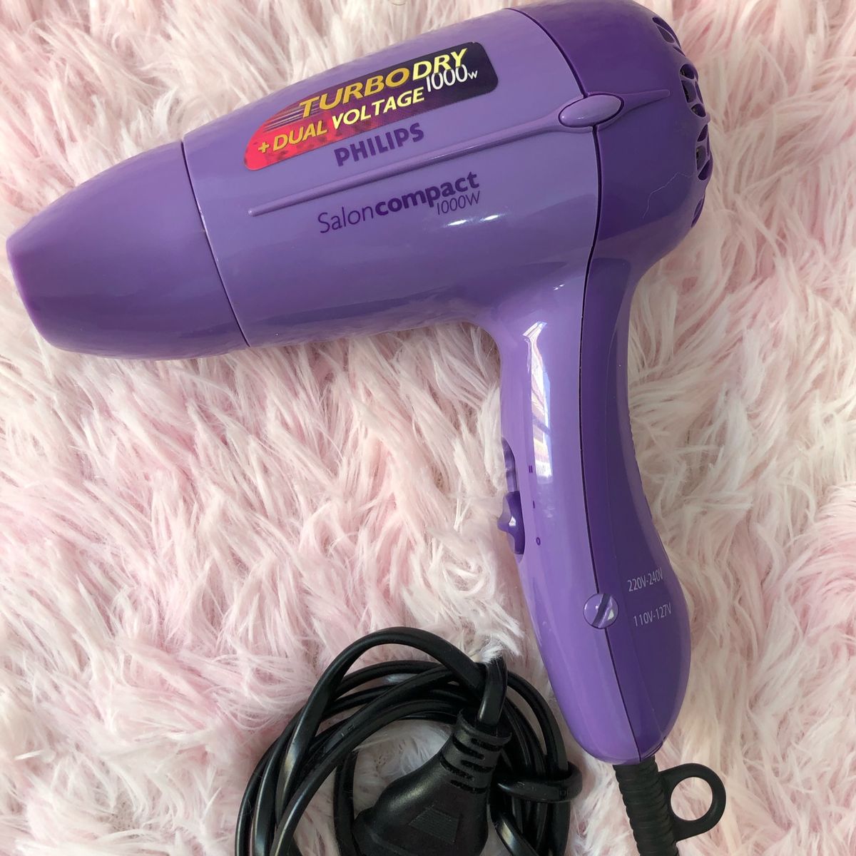 Secador De Cabelo Portátil Pequeno Profissional 110v 3000w Cor Roxo