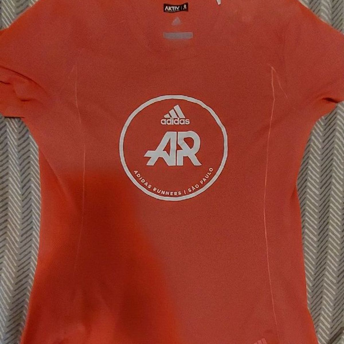 Camiseta Dry Fit Adidas Runners Sp Alaranjada Tamanho M