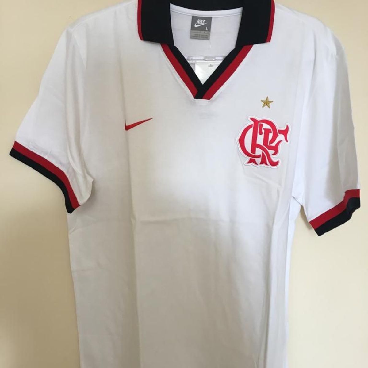 camisa do flamengo gola polo branca