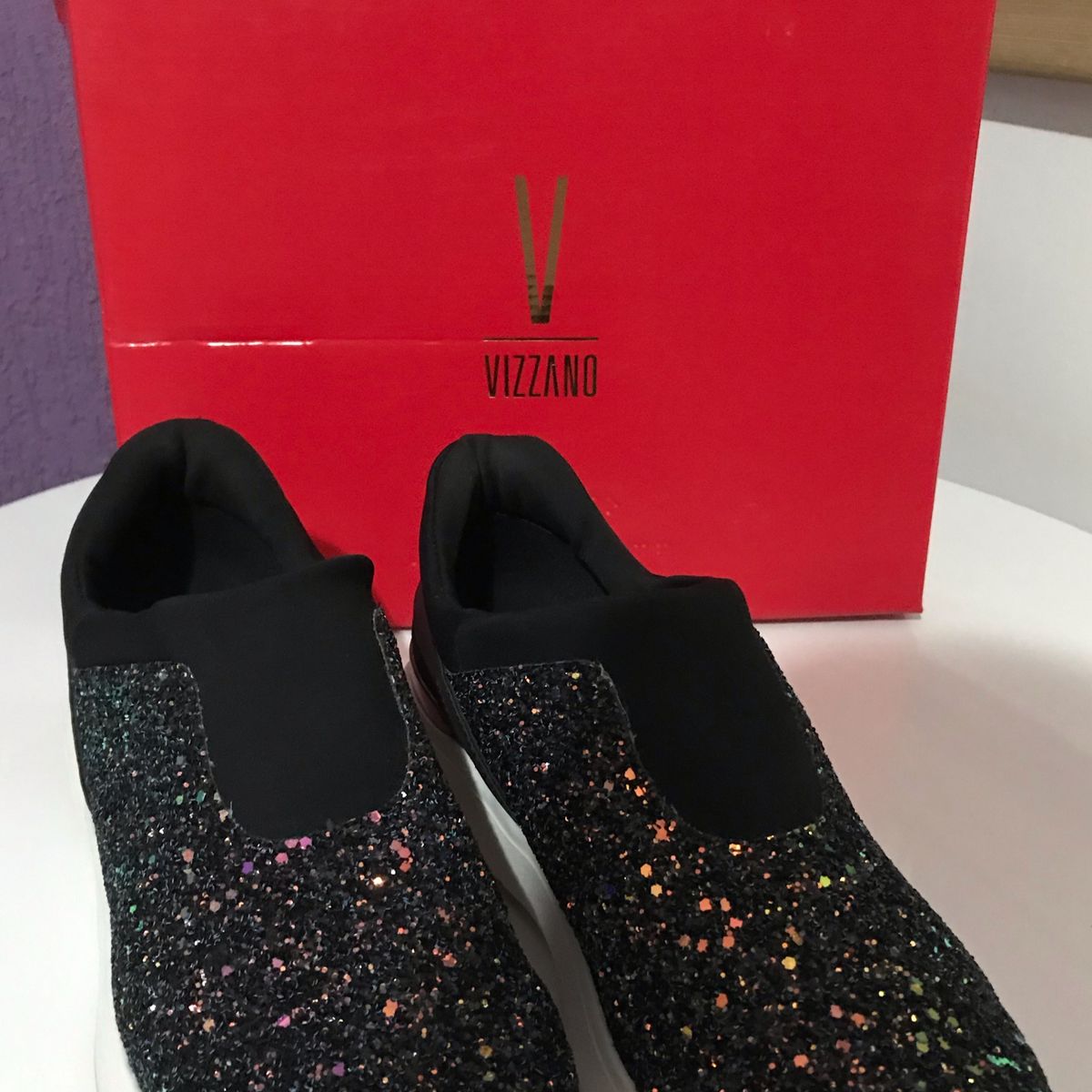 tenis vizzano glitter preto