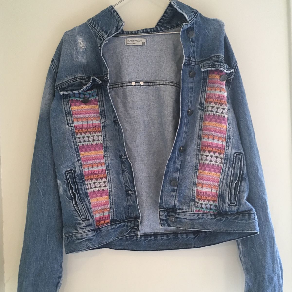 jaqueta jeans etnica