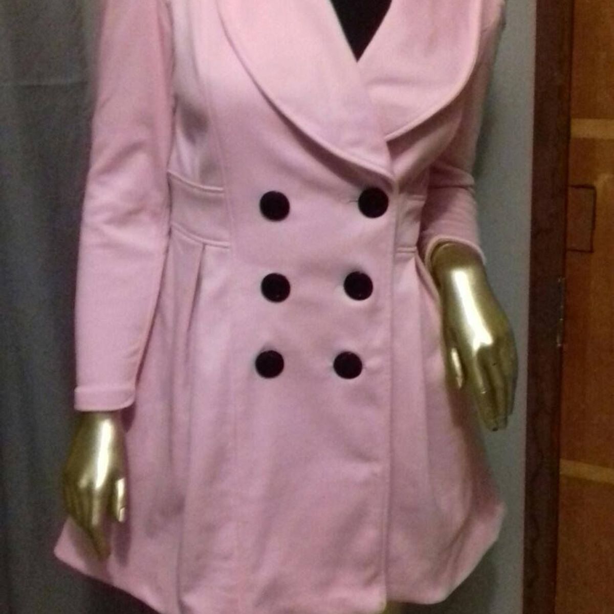 sobretudo feminino rosa claro