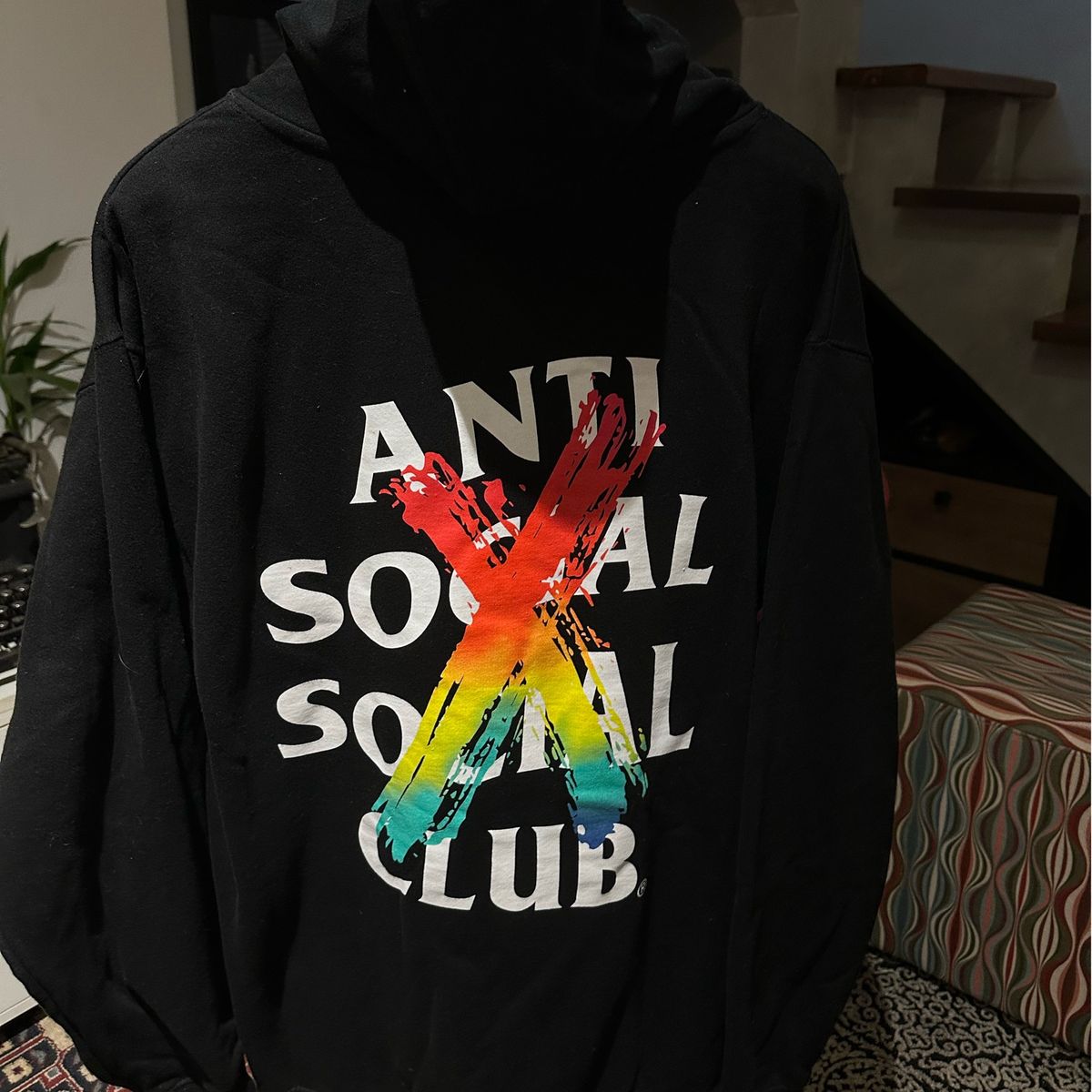 Anti social club rainbow hoodie best sale