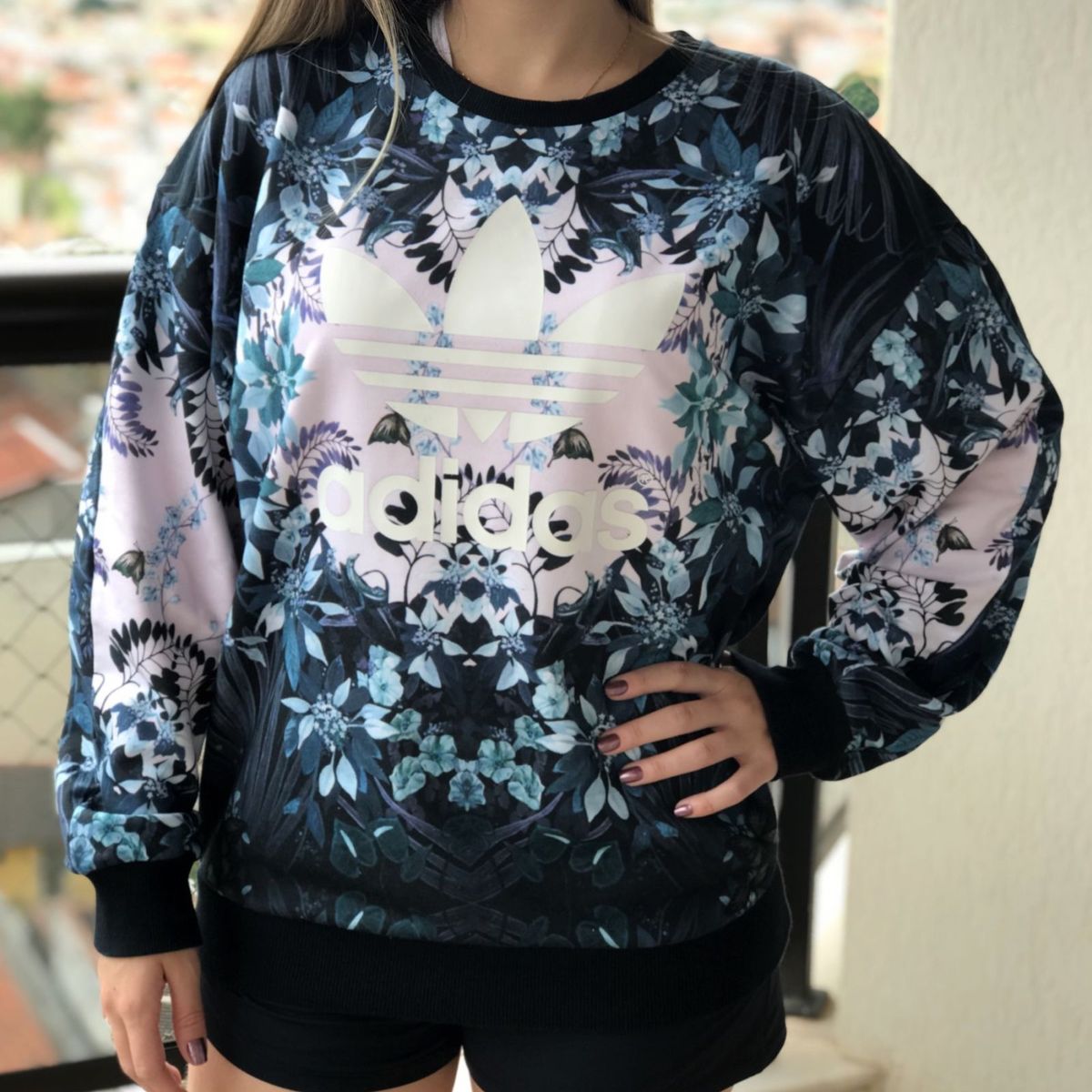 moletom adidas feminino florido