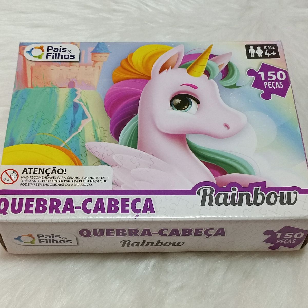 Jogo Quebra Cabeça Infantil Unicórnio Rainbow 150 Peças Top Pais e