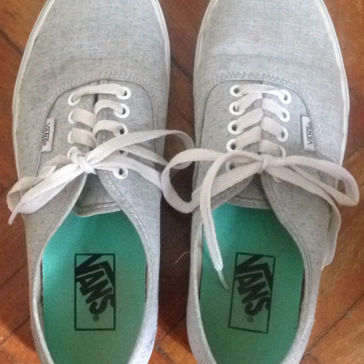 tenis da vans verde e cinza