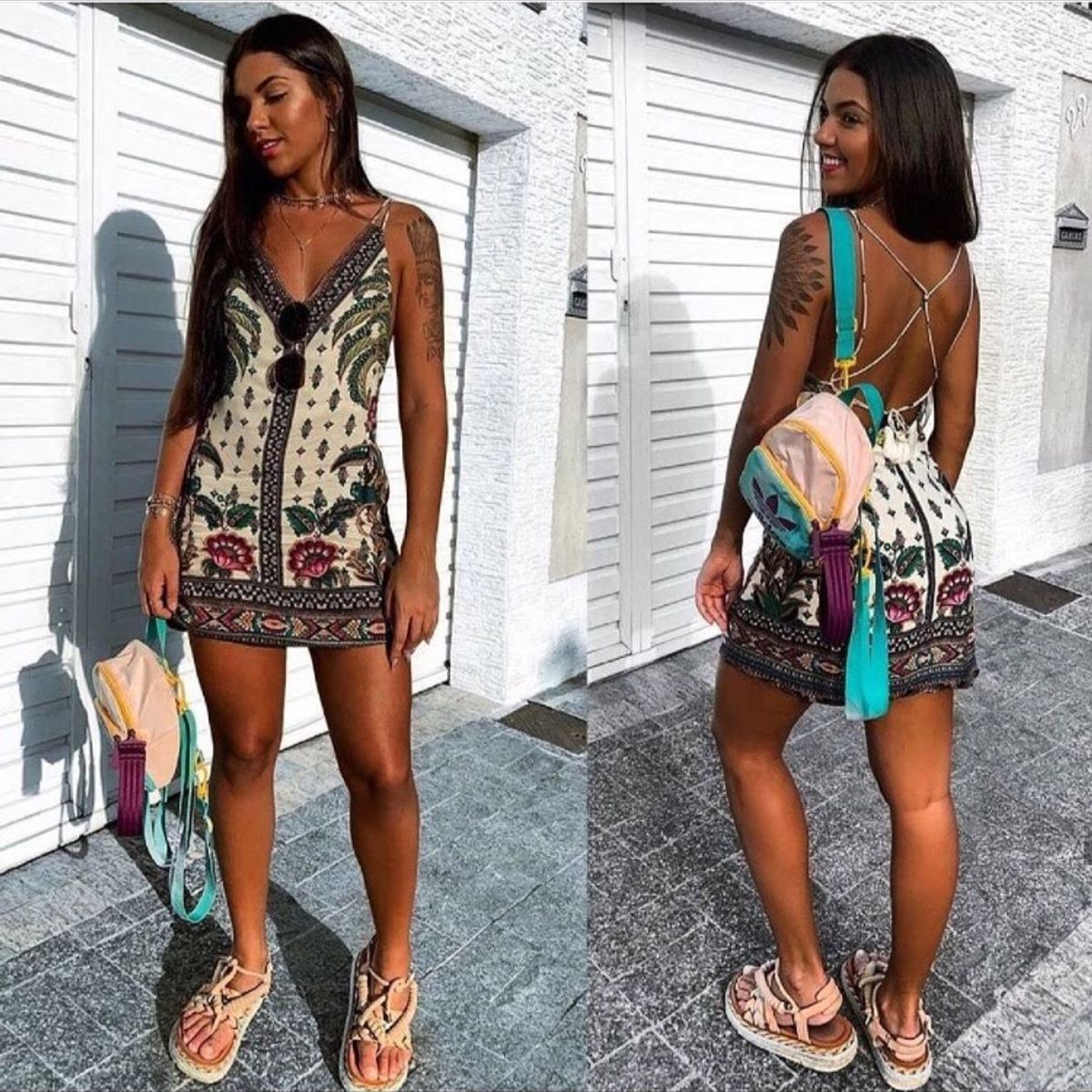 vestido curto coqueiro etnico