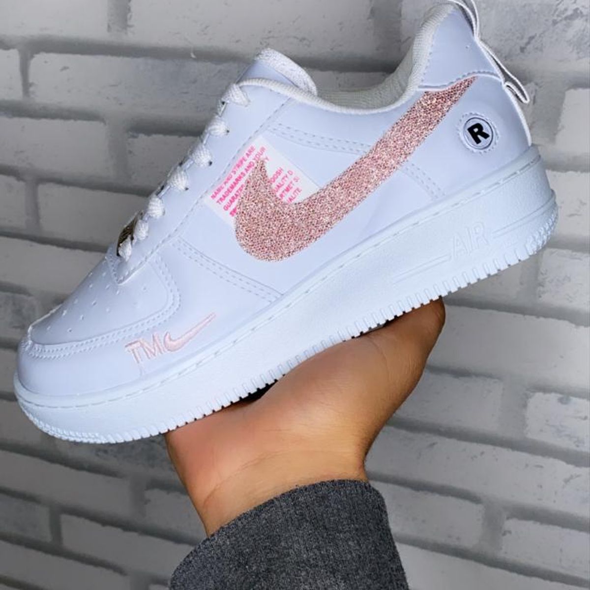 Nike branco com Glitter rosa - Comprar em Ntstoreoff