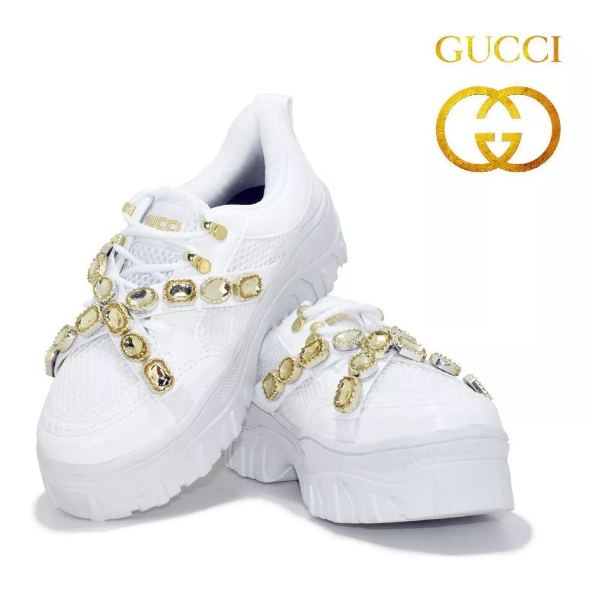 tenis branco feminino gucci