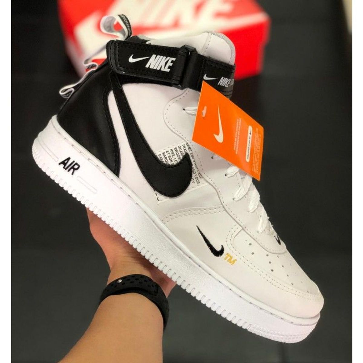 tênis masculino nike air force 1 cano alto supreme botinha