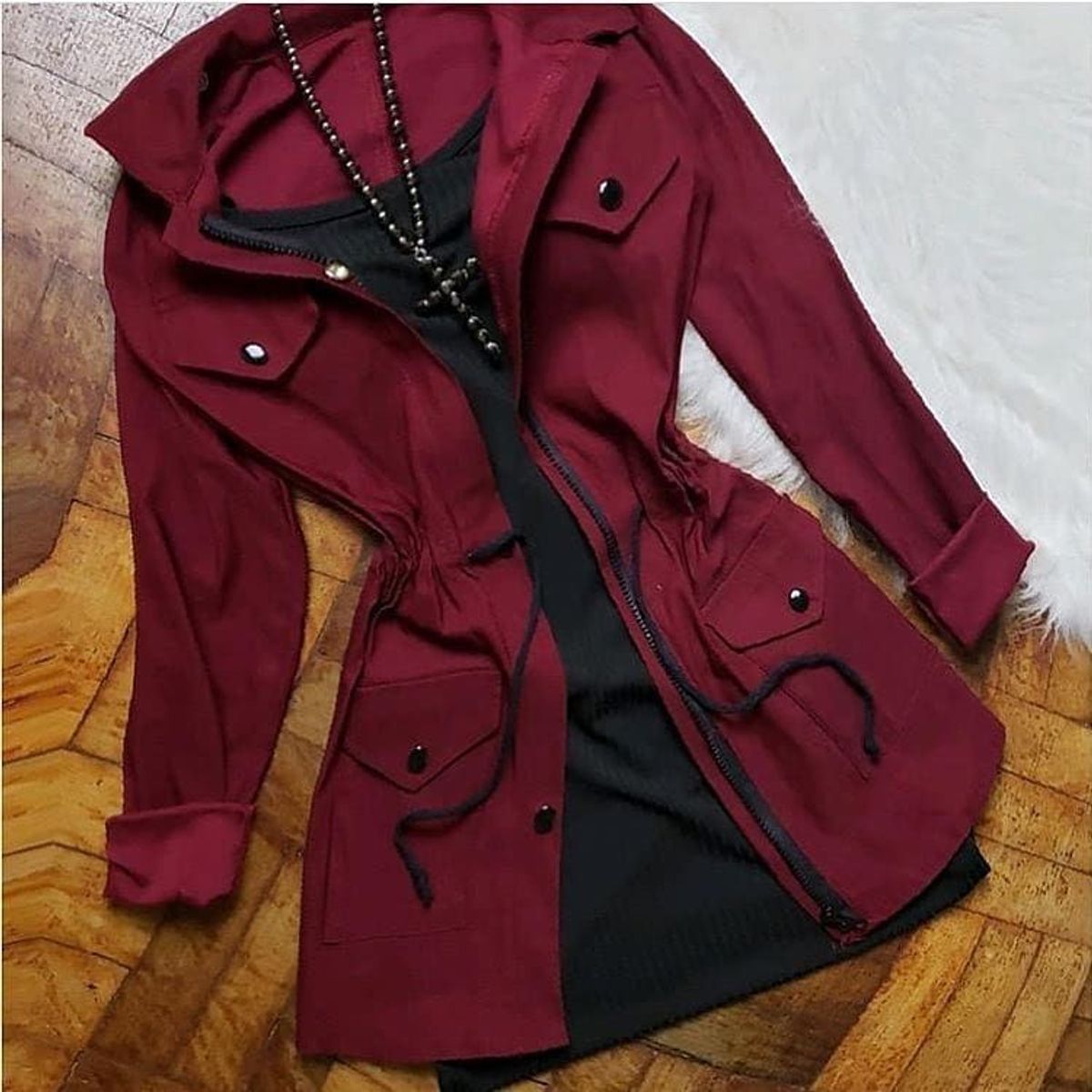 jaqueta marsala feminina