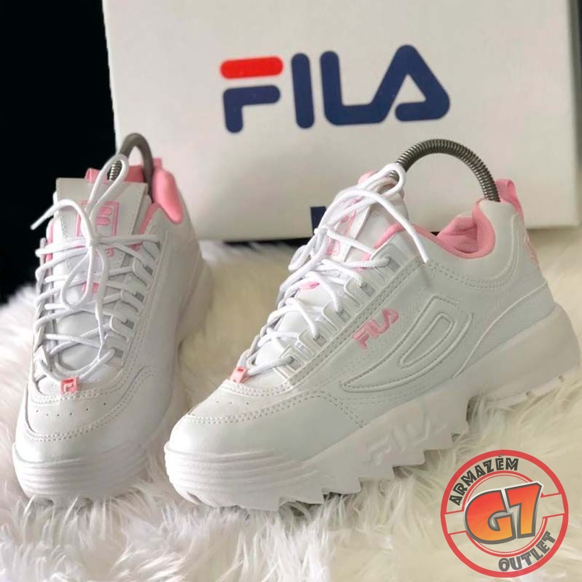 fila branco e rosa original