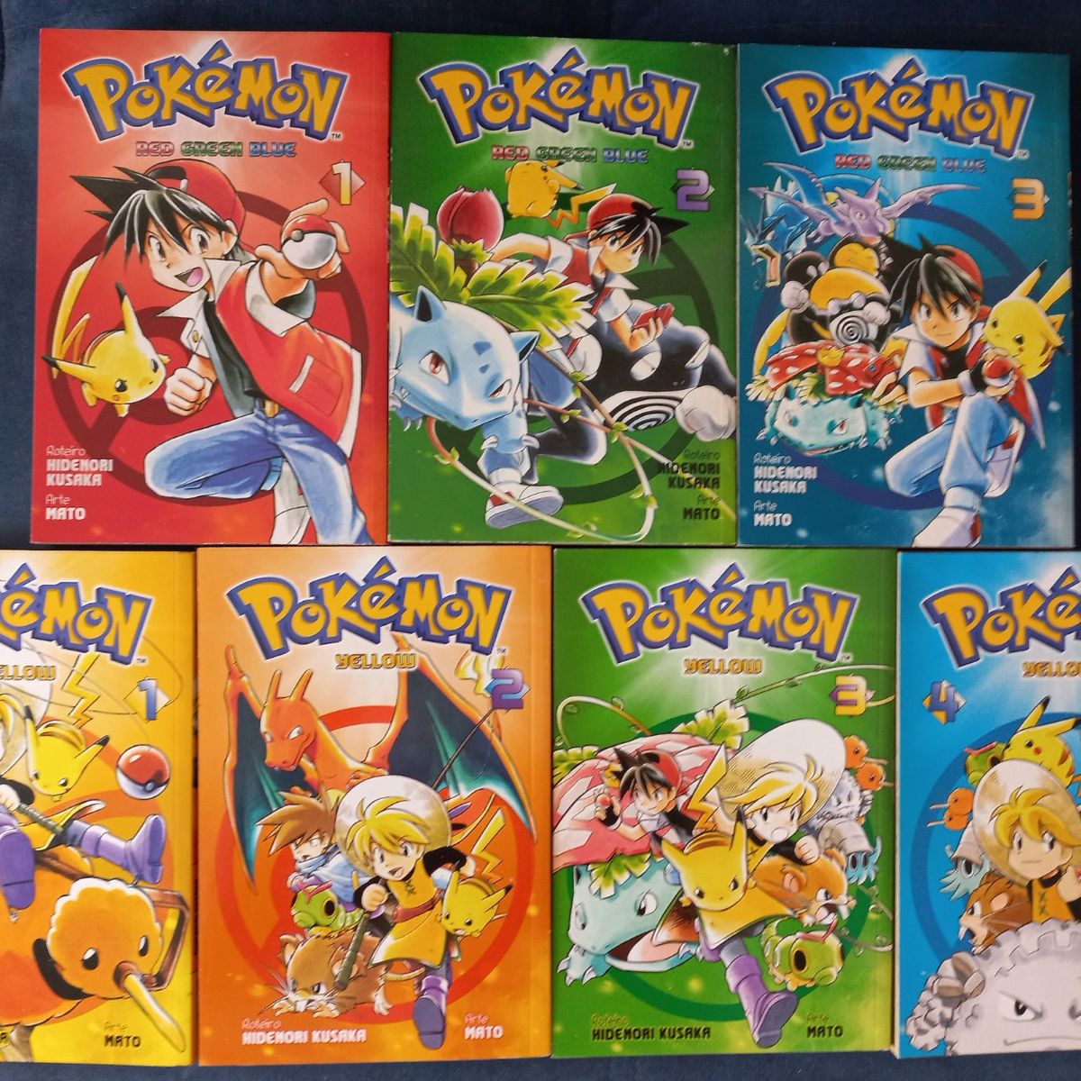Pokémon Yellow - Coleção Completa de Mangás em 4 volumes (usados)