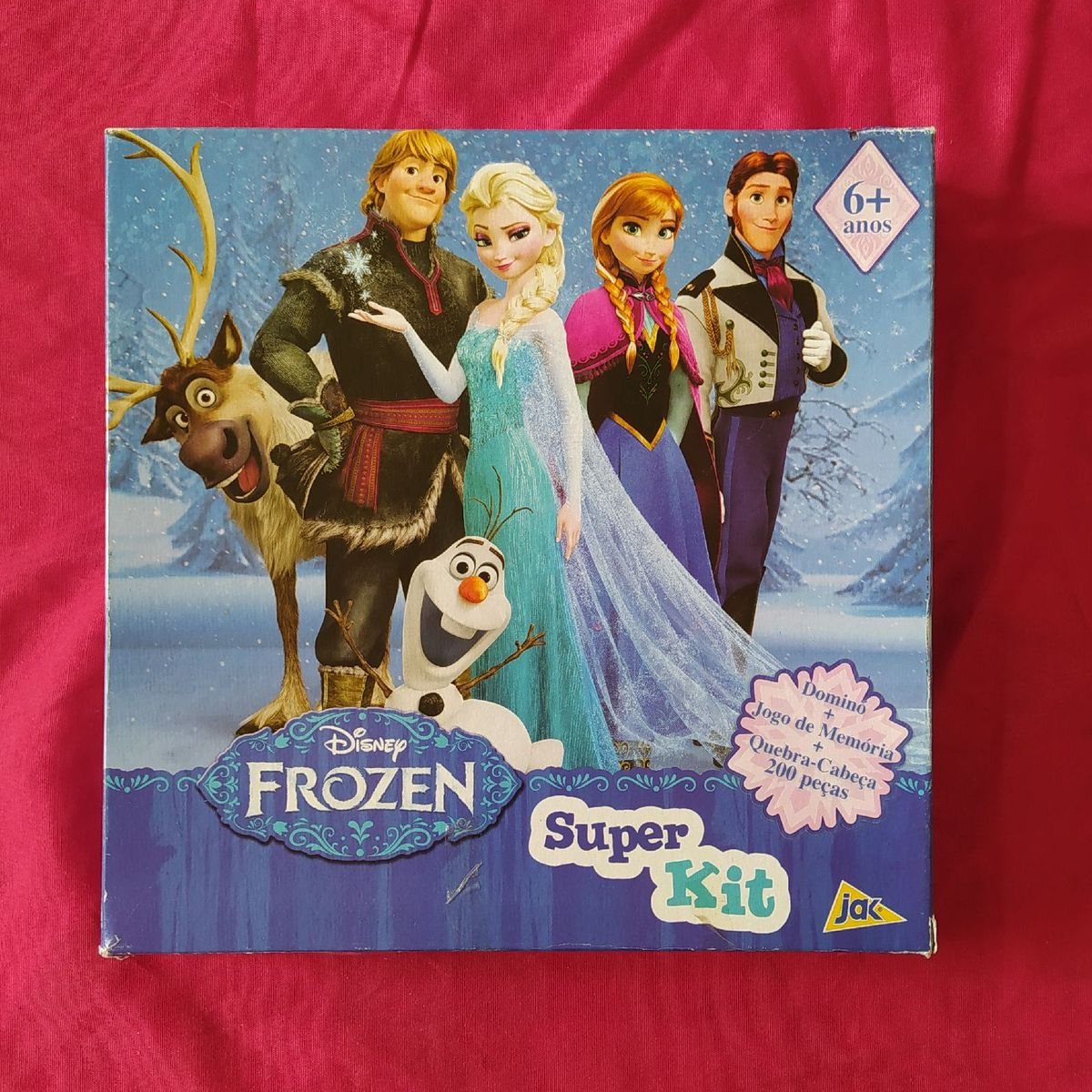 Brinquedo Quebra Cabeça + Dominó + Jogo Da Memória Frozen