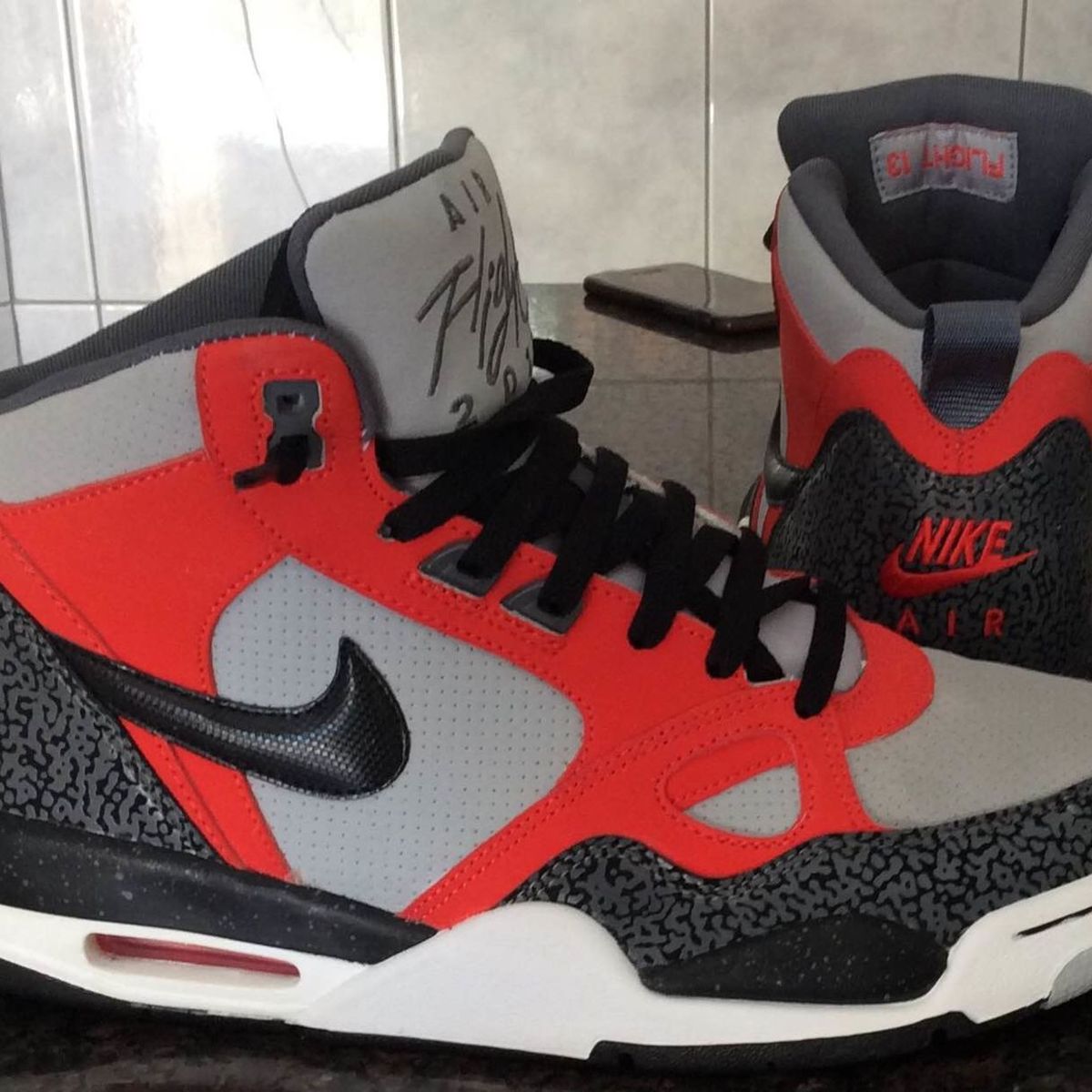 Nike air flight hotsell 2013 red grey black