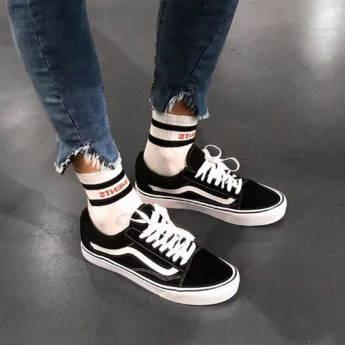 Tenis vans sales no pé