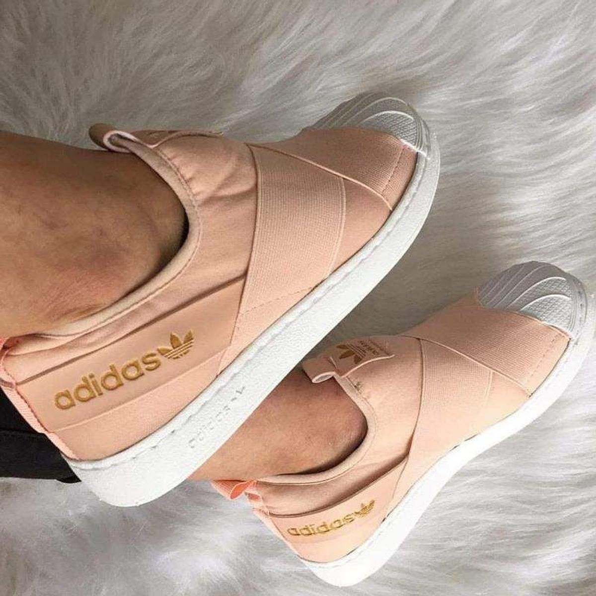 adidas slip on nude