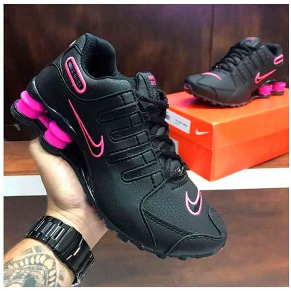 Tenis Nike Shox Nz Feminino Preto Pink Nike 4 Molas Original a Pronta Entrega 38 Tênis Feminino Nike Nunca Usado 47218042 | enjoei