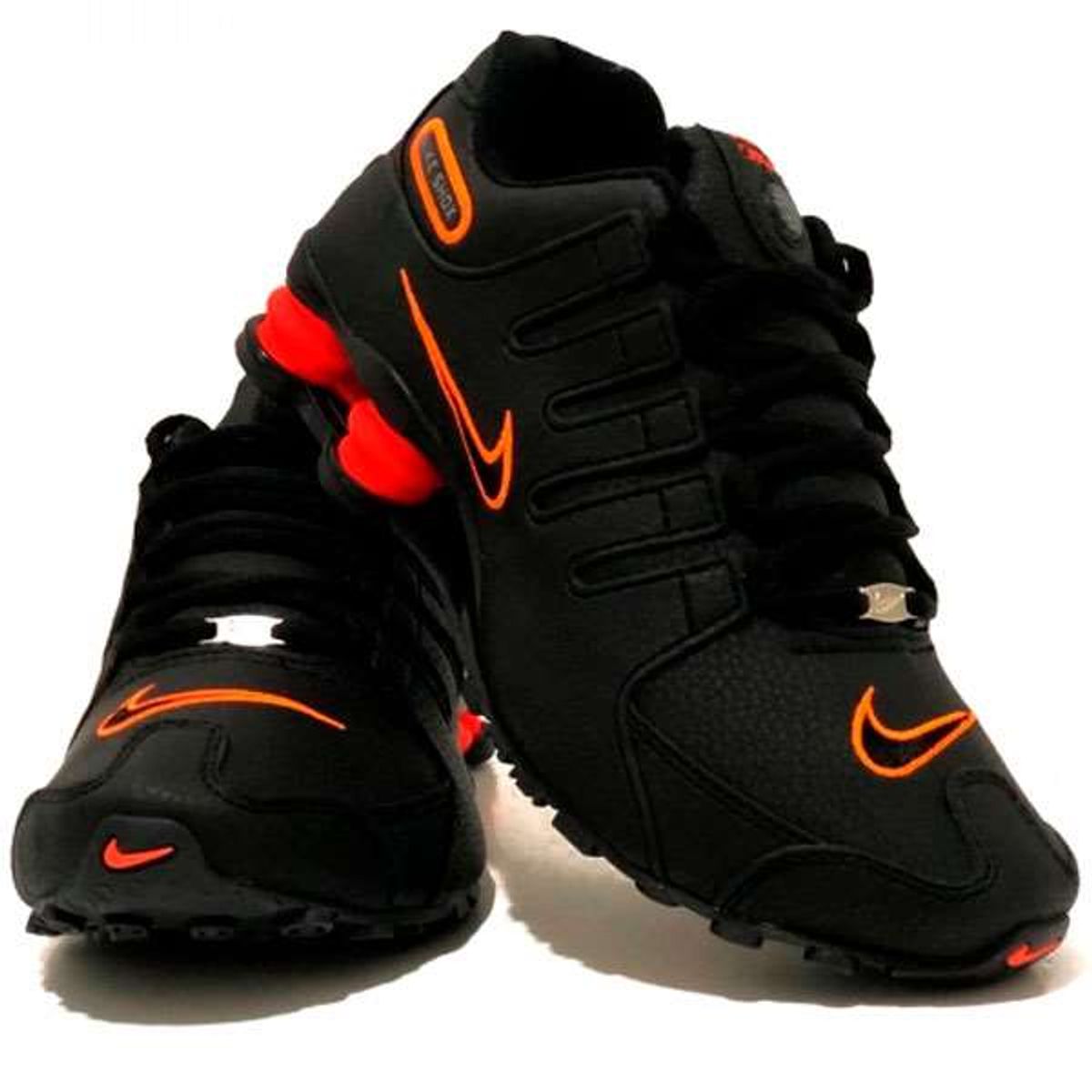 nike shox nz preto e laranja