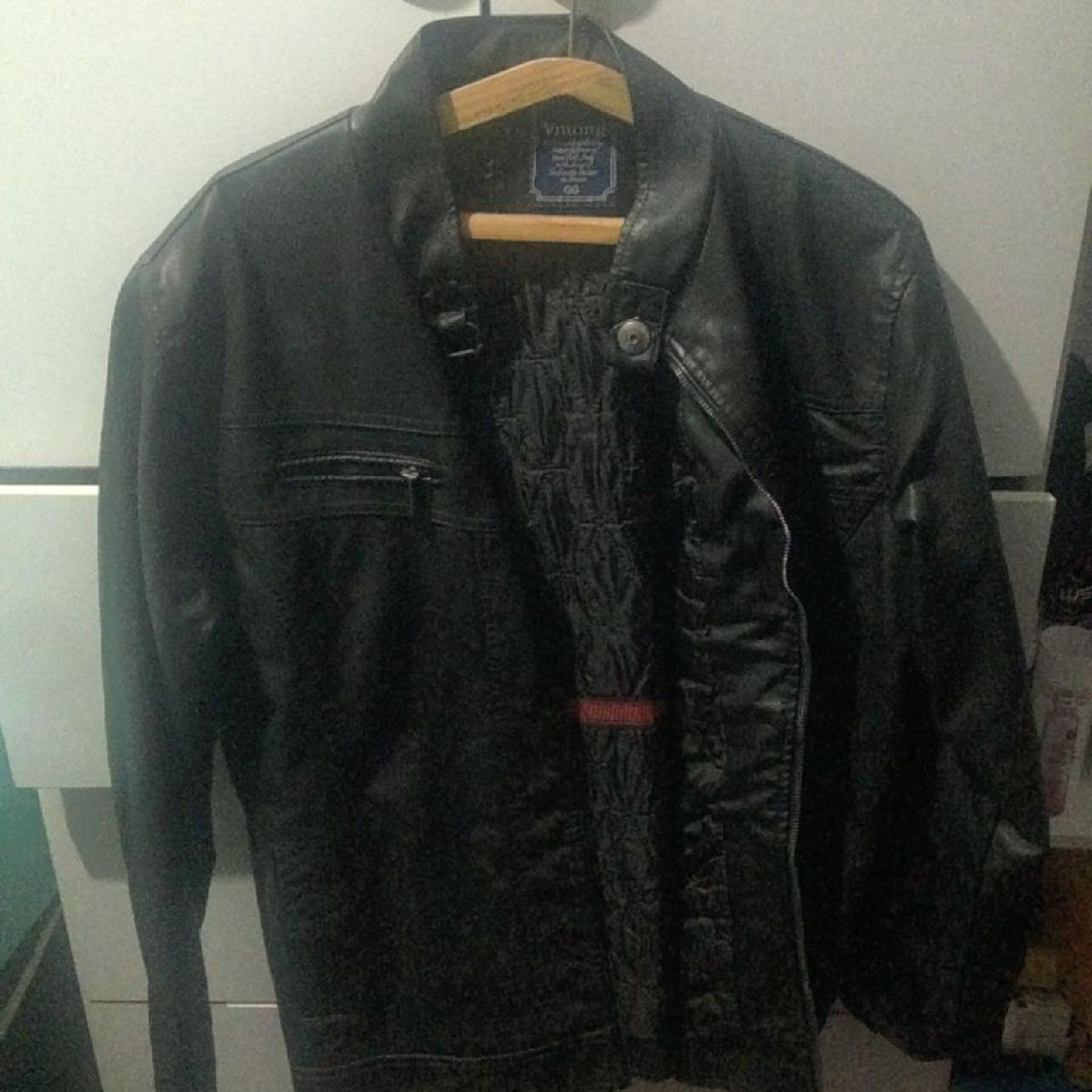 jaqueta de couro vmong classic wear