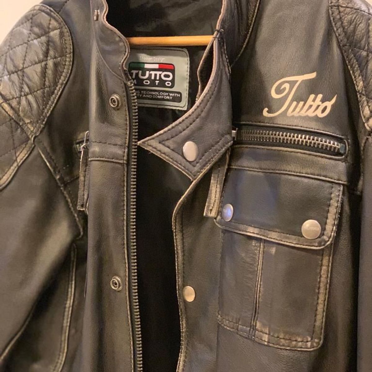 jaqueta de couro masculina tutto
