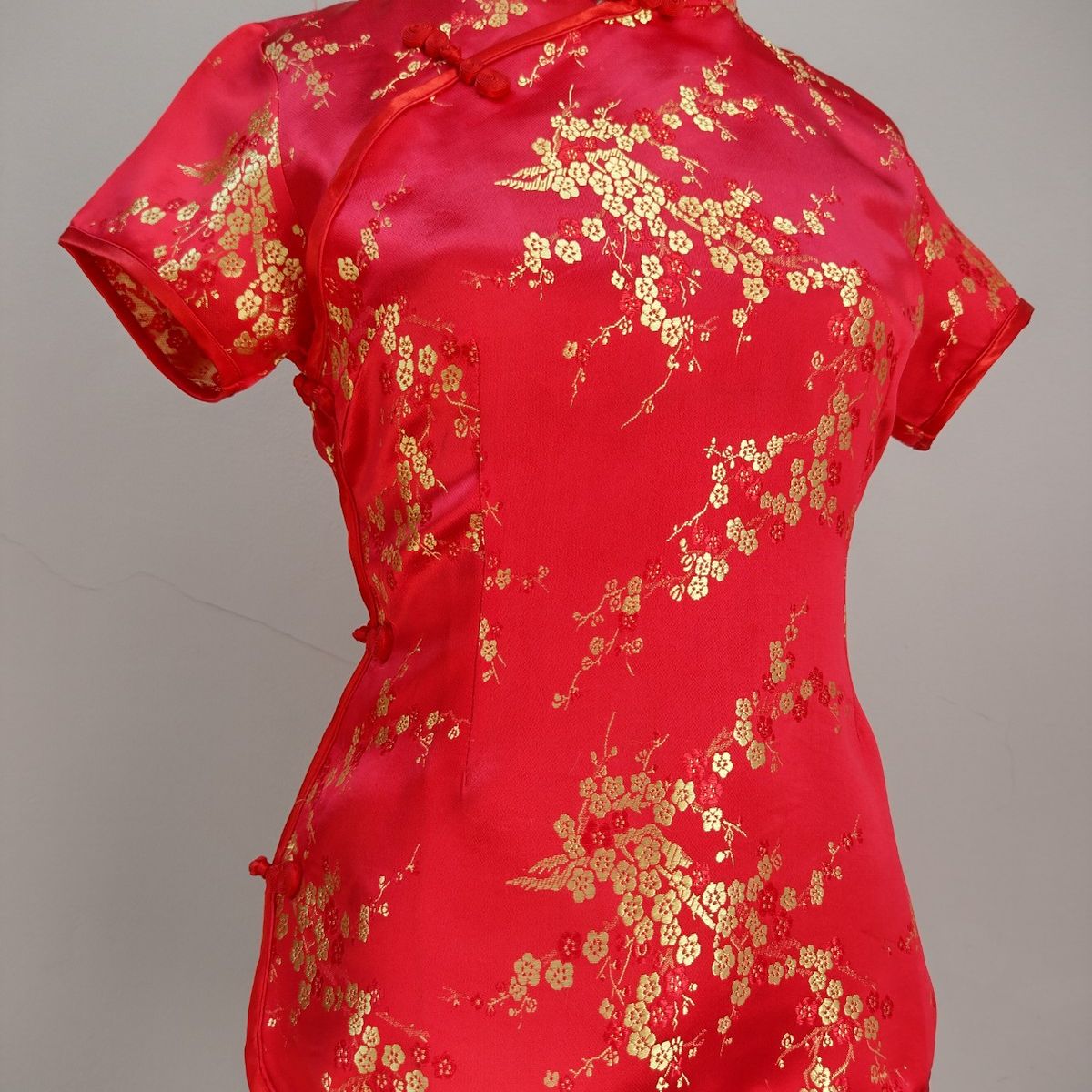 Camisa Preta Estilo Chinês Feminina, Blusa Com Gola Mandarin