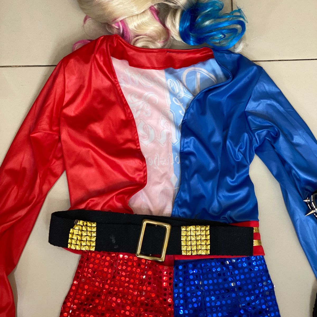 Fantasia Arlequina Completa Regata, Shorts, Jaqueta e Cinto, Roupa  Infantil para Menina Sulamericana Usado 61068276