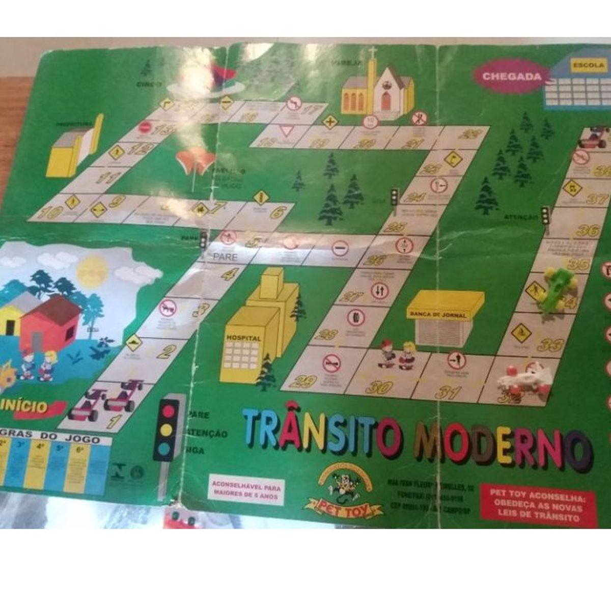 Jogo de tabuleiro infantil educativo Trânsito legal