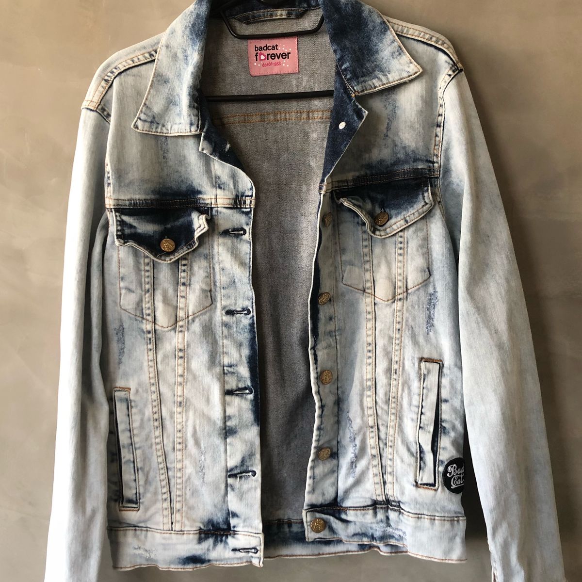 jaqueta jeans bad cat