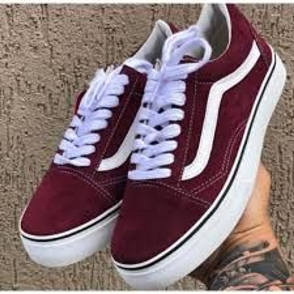 tenis vans old skool bordo