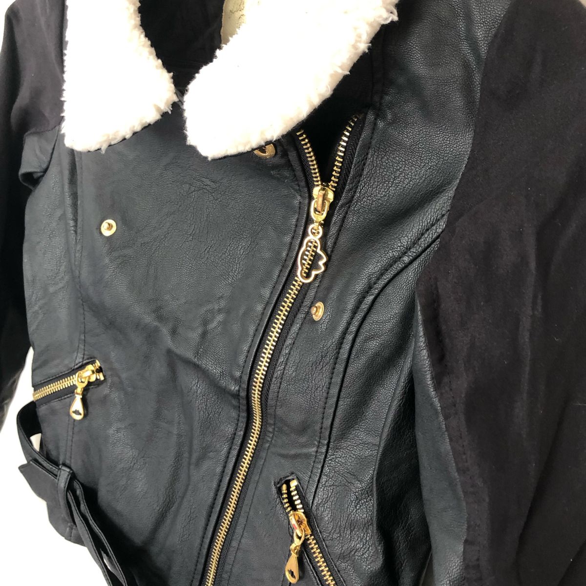 jaqueta de couro lilica ripilica