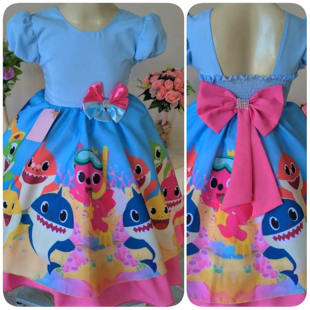 roupa baby shark aniversario