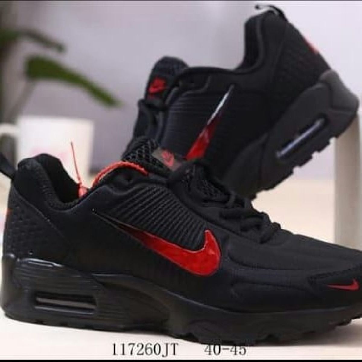 air max preto e vermelho