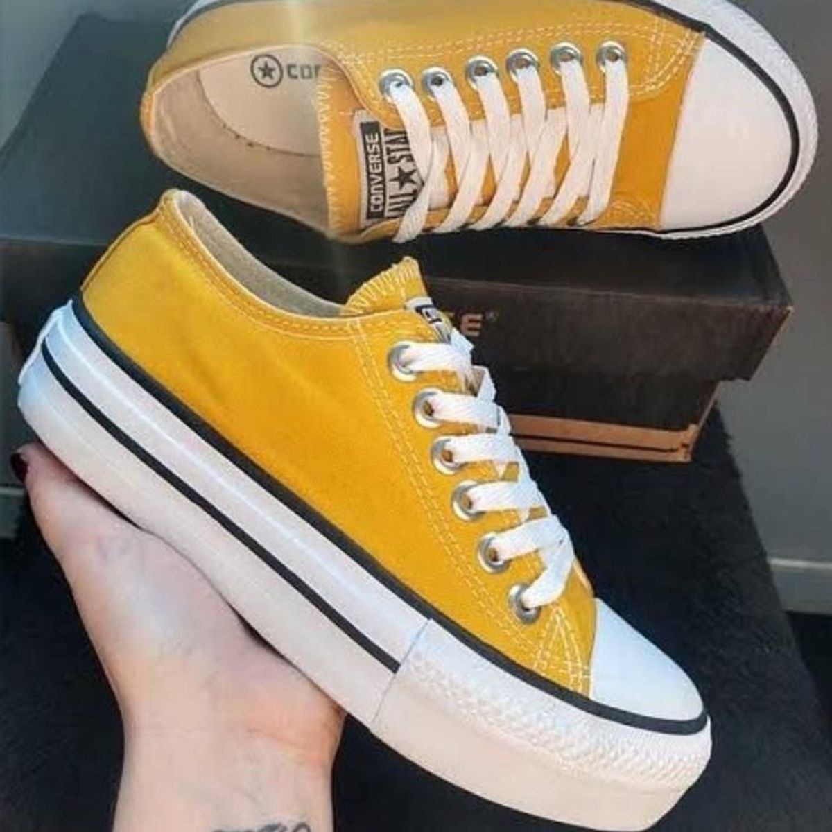 tenis all star amarelo plataforma