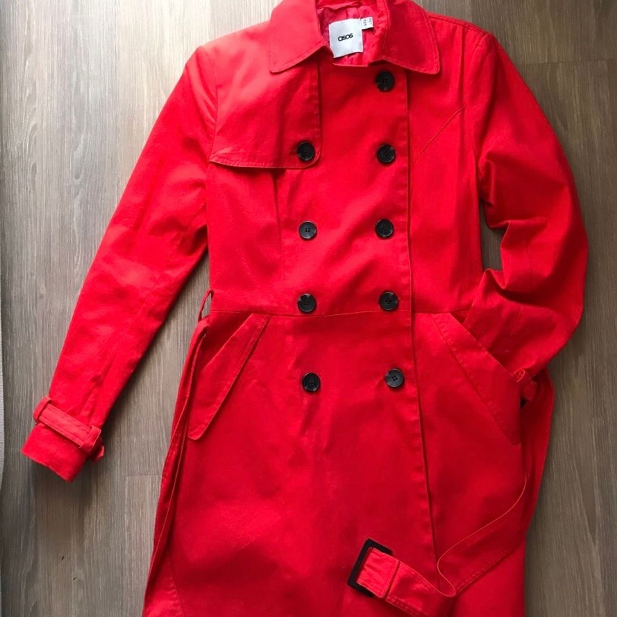 Trench Coat Vermelho, Casaco Feminino Asos Usado 89842686