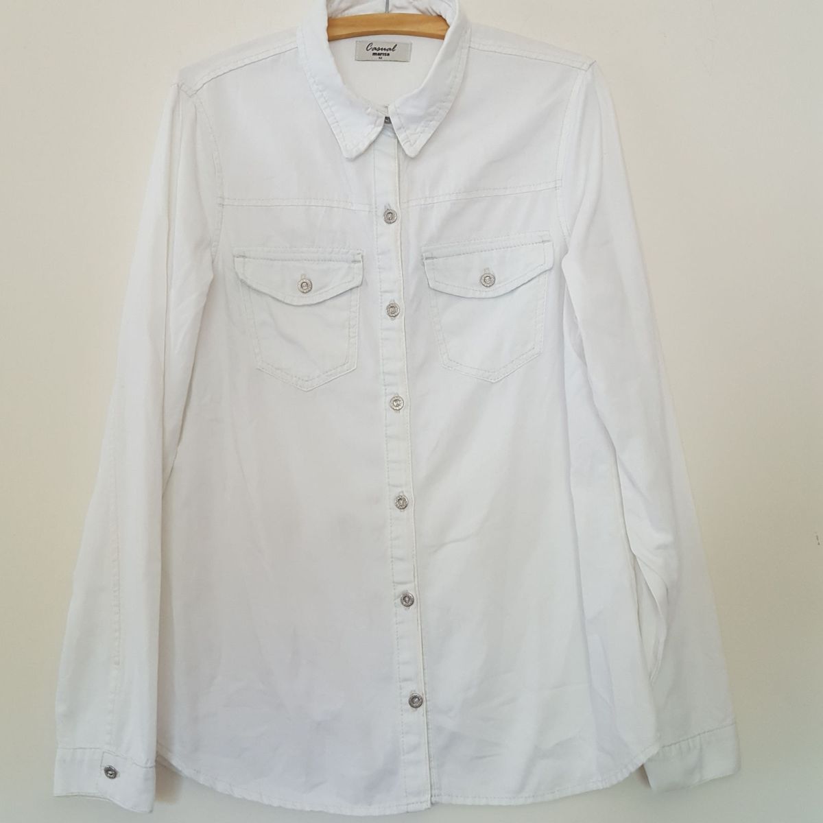 camisa jeans feminina branca