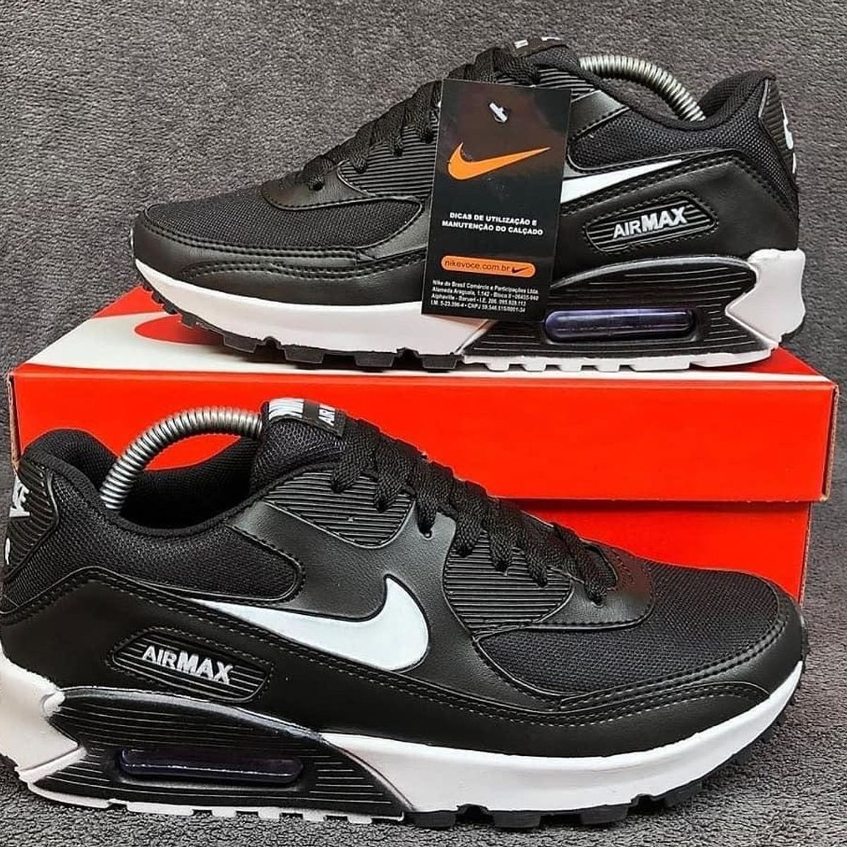 air max 90 preto com branco