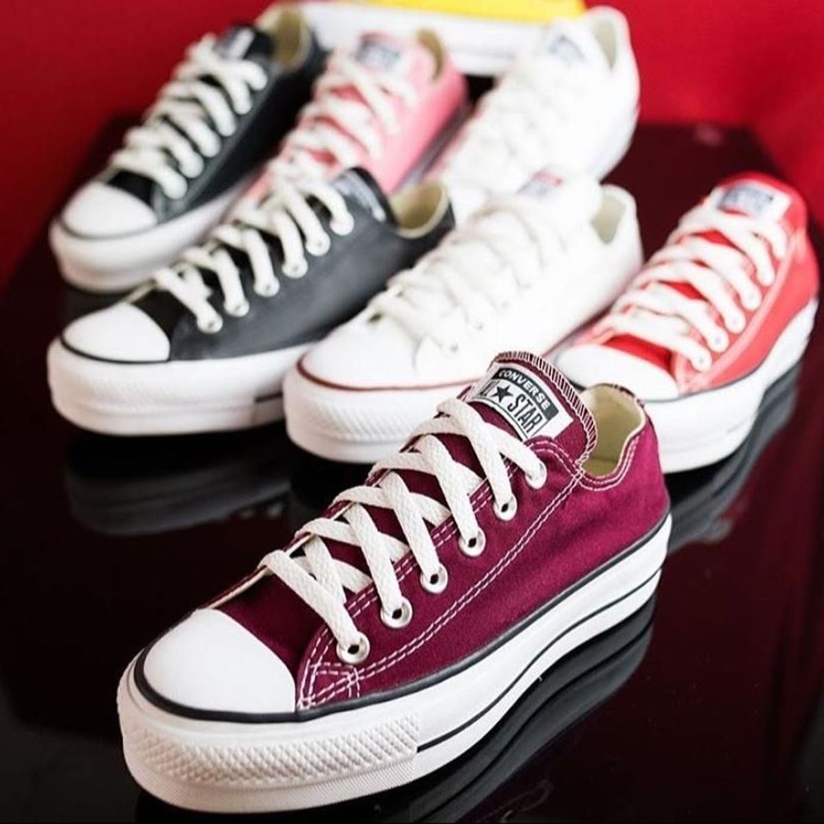 tenis all star plataforma vinho