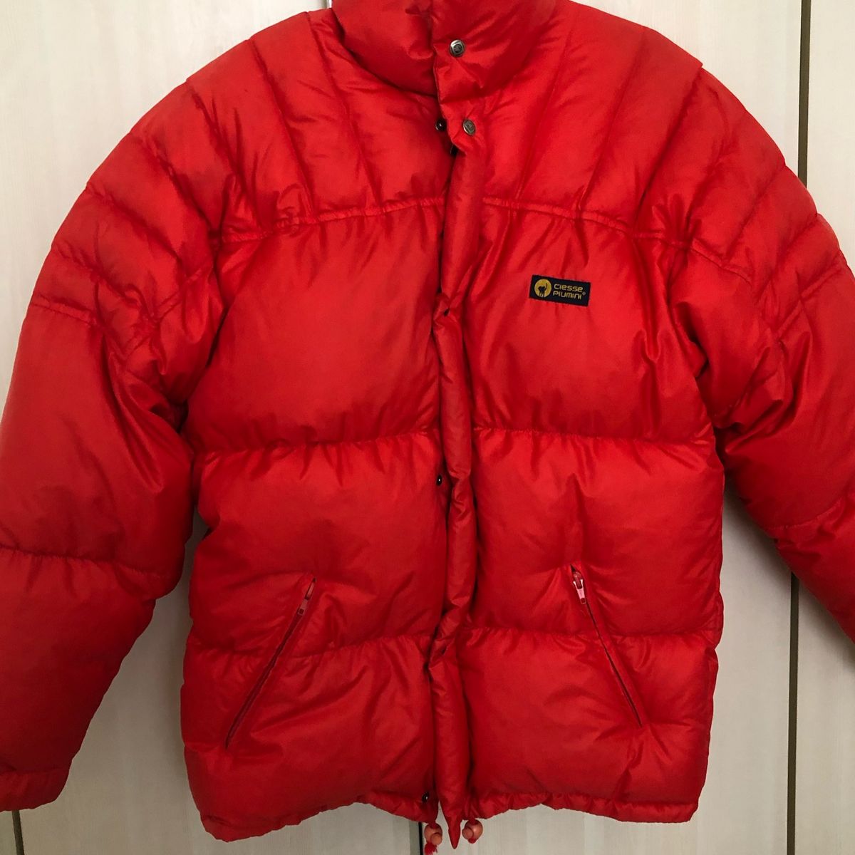 casaco forrado com pena de ganso