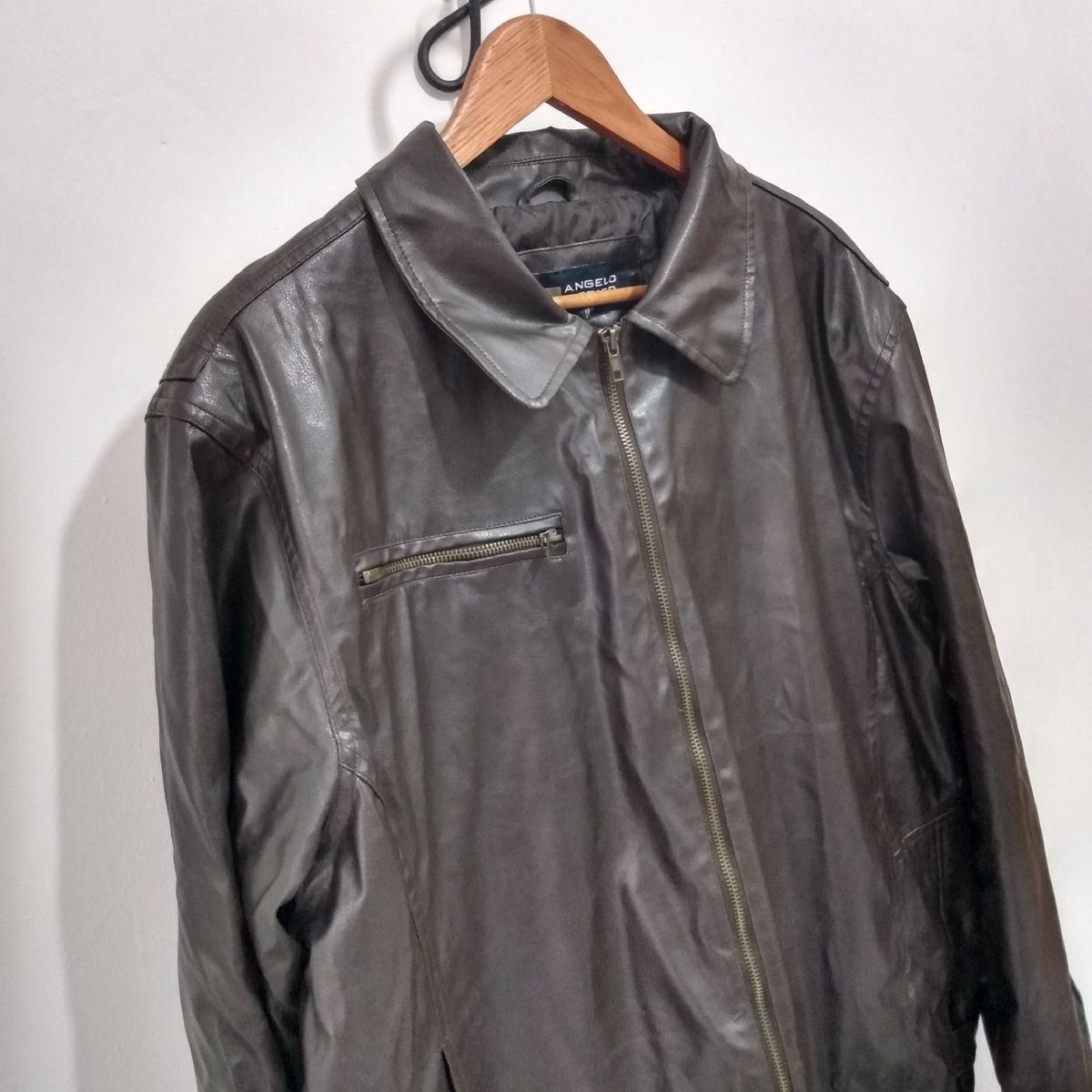 jaqueta de couro sintetico masculina c&a